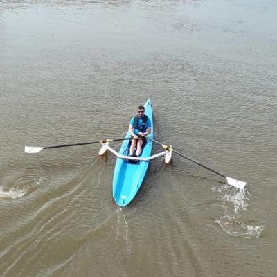 Baptême solo pour Samuel ... avec flotteur